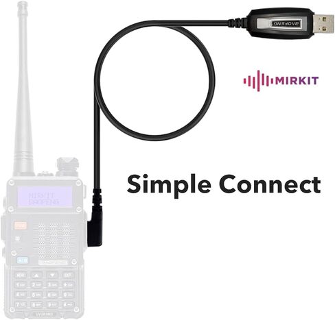 كابل برمجة MIRKIT Baofeng للأشعة فوق البنفسجية 5R والأشعة فوق البنفسجية 82 لأجهزة الراديو المحمولة ذات الاتجاهين: UV-5R، 5RA، 5R Plus، 5Re، BF F8HP، BF-888S، UV82HP، 5RX3 وحبل قصير in Kuwait