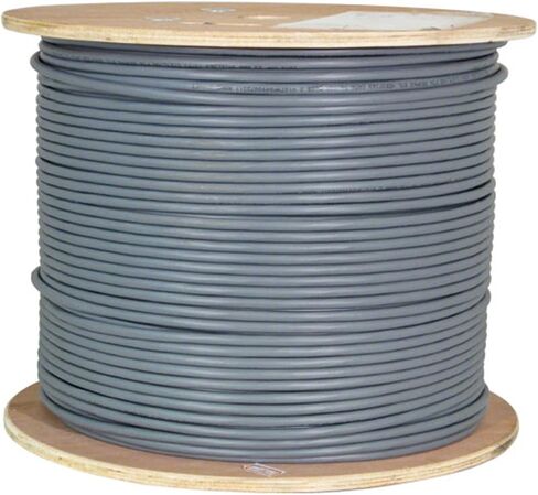 كابل عمودي Cat6A 10G، محمي، 23AWG، نحاس عاري صلب، PVC، 1000 قدم، كابل إيثرنت بالجملة، أبيض in Saudi Arabia