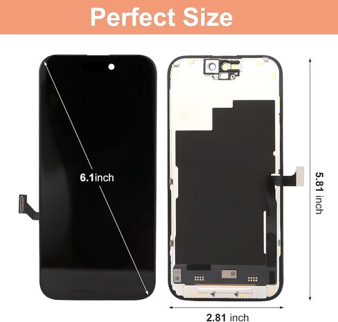مجموعة استبدال شاشة iPhone 15 كاملة التجميع، شاشة LCD بديلة لهاتف iPhone 15 مع محول رقمي يعمل باللمس ثلاثي الأبعاد ومجموعة أدوات إصلاح لمحول رقمي 6.1 بوصة iphone15 in Saudi Arabia