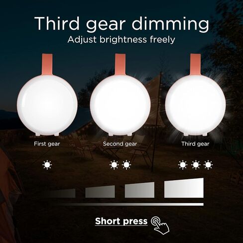 فانوس التخييم LED 800LM 3 أوضاع إضاءة USB قابلة لإعادة الشحن، ضوء طوارئ محمول، أضواء خيمة مقاومة للماء للإعصار، مجموعات النجاة، المشي لمسافات طويلة، صيد الأسماك، المنزل in Saudi Arabia