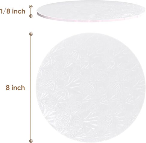 Cakebon Round Cake Boards, 10-Inch 1/8 Thick – Round, Sturdy, Grease-Proof, Fully Wrapped Cardboard Cake Drums – Heavy-Duty, Bend-Resistant Cake Boards Round 12-Pack in Saudi Arabia