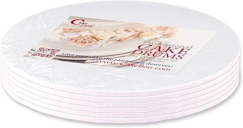 Cakebon Round Cake Boards, 10-Inch 1/8 Thick – Round, Sturdy, Grease-Proof, Fully Wrapped Cardboard Cake Drums – Heavy-Duty, Bend-Resistant Cake Boards Round 12-Pack in Saudi Arabia