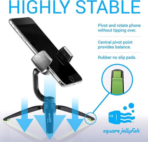 Square Jellyfish Jelly Grip WX Lightweight and Portable 360-Degree Rotational Tripod Mount with Pro Tripod Stand for All iPhone and Android in Saudi Arabia
