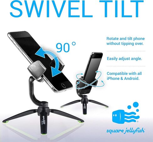 Square Jellyfish Jelly Grip WX Lightweight and Portable 360-Degree Rotational Tripod Mount with Pro Tripod Stand for All iPhone and Android in Saudi Arabia