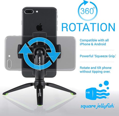Square Jellyfish Jelly Grip WX Lightweight and Portable 360-Degree Rotational Tripod Mount with Pro Tripod Stand for All iPhone and Android in Saudi Arabia