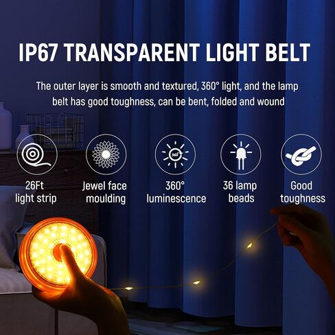 Camping String Lights, Outdoor Atmosphere Lights, 8 Lighting Modes (26 feet), Long Battery Life, Durable Waterproof, USB Charging, Suitable for Camping, Parties, potlucks, etc(Green) in Saudi Arabia