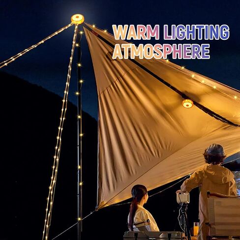 Camping String Lights, Outdoor Atmosphere Lights, 8 Lighting Modes (26 feet), Long Battery Life, Durable Waterproof, USB Charging, Suitable for Camping, Parties, potlucks, etc(Green) in Saudi Arabia