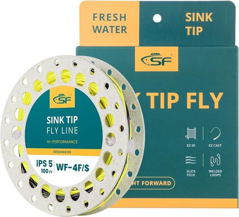 SF Full Sinking Fly Fishing Line Weight Forward Taper Fly Line for Freshwater WF4 5 6 7 8 9S 90FT IPS3/IPS5 in Kuwait