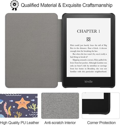 Case for 6.8" Kindle Paperwhite (11th Generation-2021) and Kindle Paperwhite Signature Edition, Just One More Chapter Lightweight PU Leather Folio Cover with Auto Sleep/Wake, Book Lover in Saudi Arabia