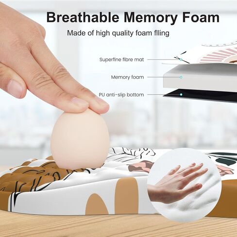 iCasso Mouse Pad Wrist Support, Ergonomic Mouse Pad,Pain Relief Keyboard Wrist Rest, Comfortable Memory Foam Mousepad with Non-Slip PU Base Mouse Pads for Home Office (Sticker) in Saudi Arabia