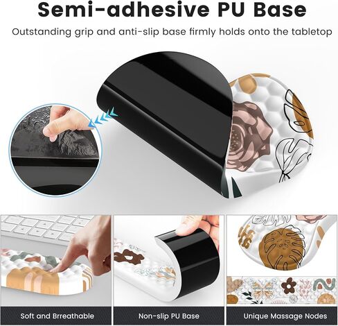 iCasso Mouse Pad Wrist Support, Ergonomic Mouse Pad,Pain Relief Keyboard Wrist Rest, Comfortable Memory Foam Mousepad with Non-Slip PU Base Mouse Pads for Home Office (Sticker) in Saudi Arabia