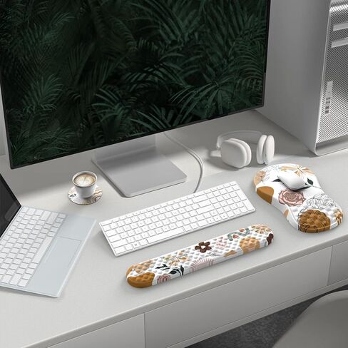 iCasso Mouse Pad Wrist Support, Ergonomic Mouse Pad,Pain Relief Keyboard Wrist Rest, Comfortable Memory Foam Mousepad with Non-Slip PU Base Mouse Pads for Home Office (Sticker) in Saudi Arabia