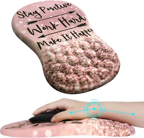 iCasso Mouse Pad Wrist Support, Ergonomic Mouse Pad,Pain Relief Keyboard Wrist Rest, Comfortable Memory Foam Mousepad with Non-Slip PU Base Mouse Pads for Home Office (Sticker) in Saudi Arabia
