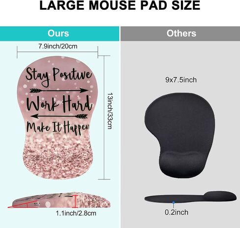iCasso Mouse Pad Wrist Support, Ergonomic Mouse Pad,Pain Relief Keyboard Wrist Rest, Comfortable Memory Foam Mousepad with Non-Slip PU Base Mouse Pads for Home Office (Sticker) in Saudi Arabia