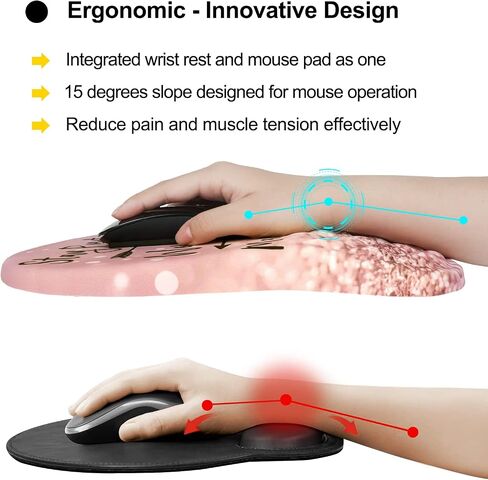 iCasso Mouse Pad Wrist Support, Ergonomic Mouse Pad,Pain Relief Keyboard Wrist Rest, Comfortable Memory Foam Mousepad with Non-Slip PU Base Mouse Pads for Home Office (Sticker) in Saudi Arabia