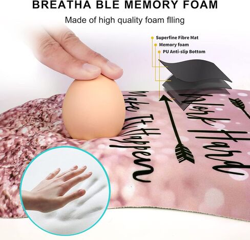 iCasso Mouse Pad Wrist Support, Ergonomic Mouse Pad,Pain Relief Keyboard Wrist Rest, Comfortable Memory Foam Mousepad with Non-Slip PU Base Mouse Pads for Home Office (Sticker) in Saudi Arabia