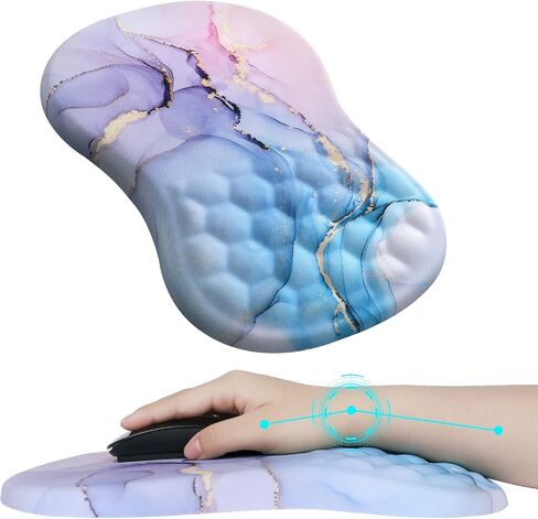 iCasso Mouse Pad Wrist Support, Ergonomic Mouse Pad,Pain Relief Keyboard Wrist Rest, Comfortable Memory Foam Mousepad with Non-Slip PU Base Mouse Pads for Home Office (Sticker) in Saudi Arabia