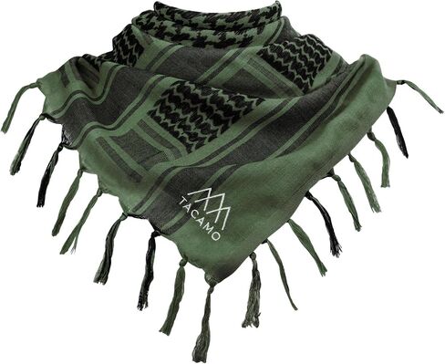 Shemagh Tactical Scarf for Men and Women - 44in x 44in - 100% Woven Desert Keffiyeh for Paintball, Hiking, Traveling in Saudi Arabia