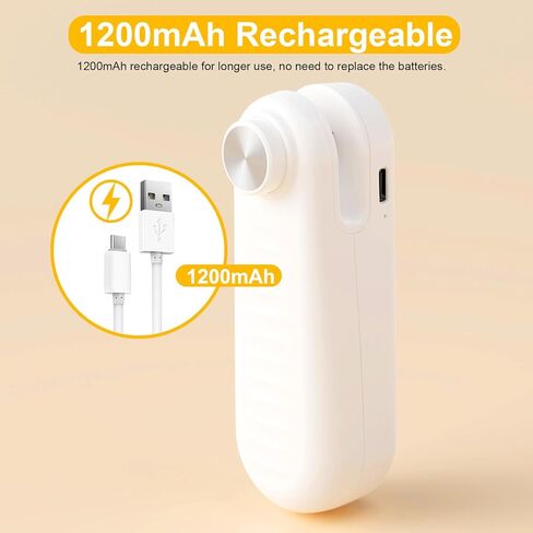 2 in 1 Mini Bag Sealer, Bag Sealer Heat Seal with Cutter, USB C Rechargeable Chip Bag Sealer Heat Seal, Portable Bag Resealer for Plastic Bags Snacks & Food Storage,Ivory White in Saudi Arabia