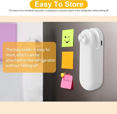 2 in 1 Mini Bag Sealer, Bag Sealer Heat Seal with Cutter, USB C Rechargeable Chip Bag Sealer Heat Seal, Portable Bag Resealer for Plastic Bags Snacks & Food Storage,Ivory White in Saudi Arabia