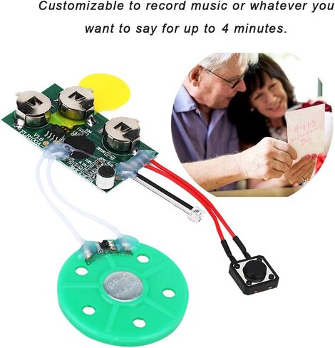 Greeting Card Chip, DIY 240 Seconds Recordable Voice Sound Chip Module, Music Sound Voice Recording Module Device Chip for Christmas Cards, Boxes () in Saudi Arabia