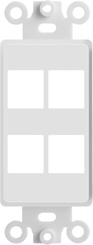 Big-A - 25 Pack 4 Port Decora Wall Plate 1-Gang Keystone Decora Insert, Jack Single Gang Decora Wall Plate - White in Saudi Arabia