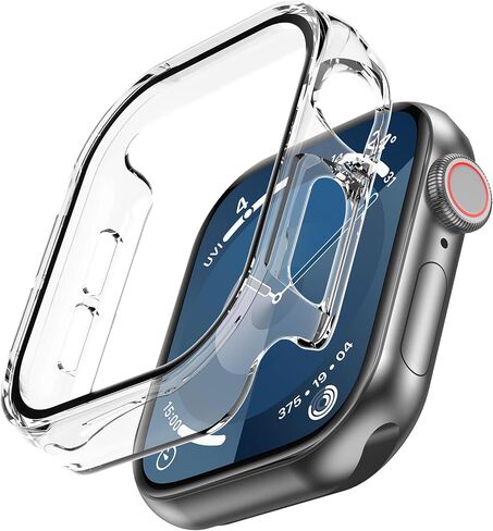 لساعة Apple Watch Series 10 مقاس 46 ملم، حافظة صلبة من البولي كربونات مع واقي شاشة من الزجاج المقوى، غطاء رفيع للغاية مقاوم للخدش لساعة iWatch S10 - شفاف in Saudi Arabia