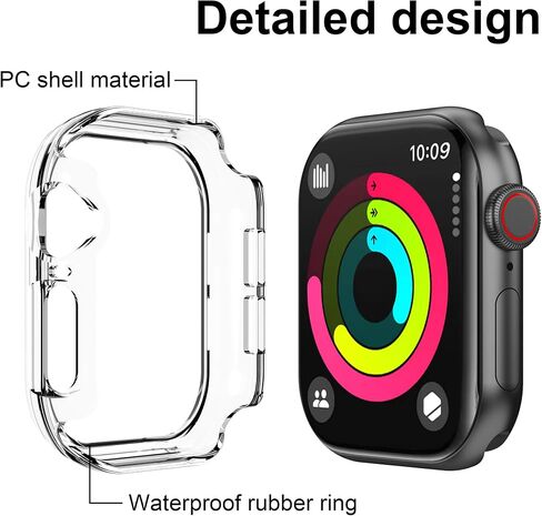 لساعة Apple Watch Series 10 مقاس 46 ملم، حافظة صلبة من البولي كربونات مع واقي شاشة من الزجاج المقوى، غطاء رفيع للغاية مقاوم للخدش لساعة iWatch S10 - شفاف in Saudi Arabia