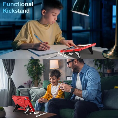WESOROL for iPad 10th Generation Case 10.9 Inch, Kids Friendly iPad Case 10th Gen with Kickstand Shoulder Strap Pen Holder, Shockproof Case for 10th Generation iPad 2022 Release, Red Black in Saudi Arabia