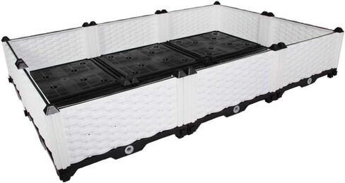 BAOYOUNI Rectangular Raised Garden Bed Kit Indoor Outdoor Plastic Planter Grow Box for Fresh Vegetables, Herbs, Flowers & Succulents, Brown, 61.41'' x 15.35'' x 8.66'' in Saudi Arabia
