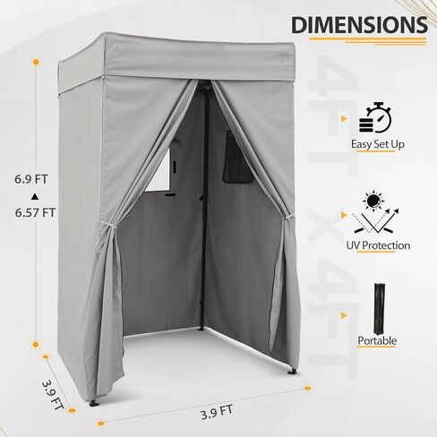 EAGLE PEAK Flex Compact 4x4 Pop-up Canopy Changing Room, Portable Privacy Dressing Room for Indoor Fashion Photoshoots, Camping, or Pool, White/Green in Kuwait