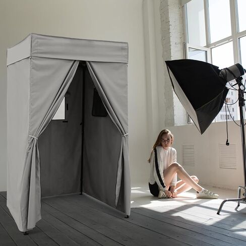 EAGLE PEAK Flex Compact 4x4 Pop-up Canopy Changing Room, Portable Privacy Dressing Room for Indoor Fashion Photoshoots, Camping, or Pool, White/Green in Kuwait