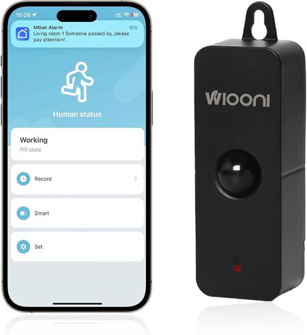 Smart Pir Motion Sensor, Presence Sensor with App Notification Alerts & Records, WiFi Motion Detector Alarm for Smart Home Automation, Smart Life App Compatible Devices (2-Black) in Saudi Arabia