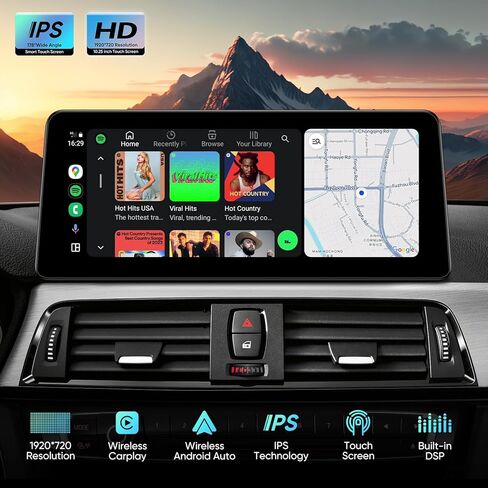 ستيريو سيارة 12.3 بوصة لسيارة BMW 3/4 Series F30/F31/F34/F35 F32/F33/F36 (2013-2016) مع نظام NBT، Android Auto Wireless CarPlay Bluetooth 1920 * 720p IPS شاشة تعمل باللمس ترقية راديو المصنع in Kuwait