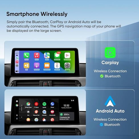 ستيريو سيارة 12.3 بوصة لسيارة BMW 3/4 Series F30/F31/F34/F35 F32/F33/F36 (2013-2016) مع نظام NBT، Android Auto Wireless CarPlay Bluetooth 1920 * 720p IPS شاشة تعمل باللمس ترقية راديو المصنع in Kuwait