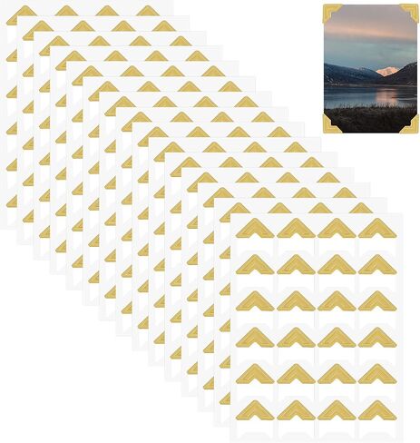 360Pcs Photo Corners Self Adhesive Gold Photo Corner Stickers for Scrapbooking Photo Mounting Corners for DIY Scrapbook Photo Album Journal in Saudi Arabia