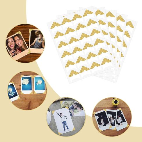 360Pcs Photo Corners Self Adhesive Gold Photo Corner Stickers for Scrapbooking Photo Mounting Corners for DIY Scrapbook Photo Album Journal in Saudi Arabia