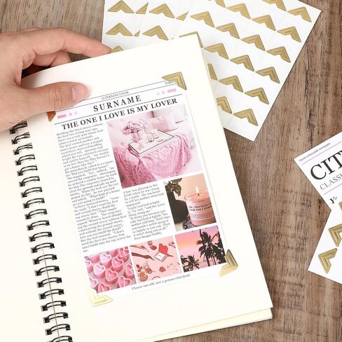 360Pcs Photo Corners Self Adhesive Gold Photo Corner Stickers for Scrapbooking Photo Mounting Corners for DIY Scrapbook Photo Album Journal in Saudi Arabia