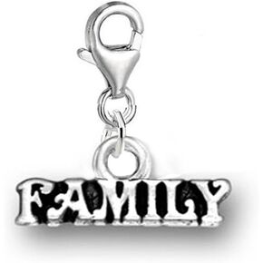 Clip on" Family" Dangle Pendant for European Clip on Charm Jewelry w/Lobster Clasp