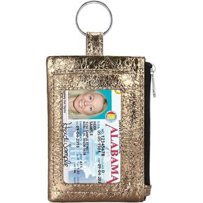 KAMO Zip ID Case, Slim Coin Purse Wallet Change Pouch with Key Ring Mini Change Wallet Keychain Purse