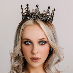 AW BRIDAL Baroque Crowns for Women Queen Crown Gothic Tiara Crystal Crown for Women Princess Tiara for Girls Vintage Tiara for Wedding Crown for Brides