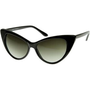 zeroUV Super Cateyes Vintage Inspired Fashion Mod Chic High Pointed Cat-Eye Sunglasses