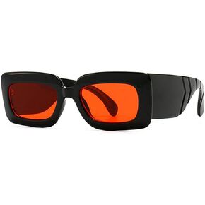 laureles/Square Snakeskin Pattern Rectangle Sunglasses Men Women Vintage Fluorescent Green Shade Glasses