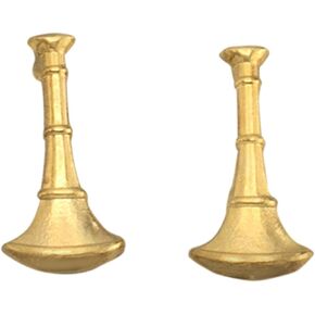 Smith & Warren Single Fire Lieutenant Bugle Collar Brass Rank Insignia Gold Finish Fire Uniform Pin
