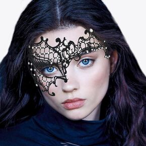 Masquerade Mask for Women - Half Face Lace Mask - Phantom of the Opera Venetian Mask for Mascarade Halloween Party