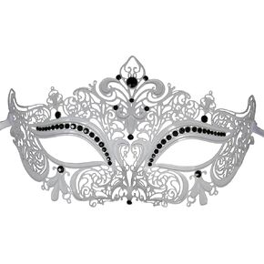 Metal Masquerade Mask for Women - Crown Style Mask with Rhinestones for Mardi Gras, Prom, Halloween, Venetian & Costume Party