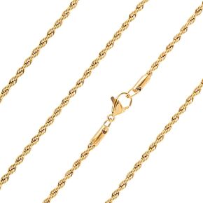 Mens Gold Rope Chain | Plain Gold, Heavy Jewellery for Men | Gift Necklace Ideas for Husband, Dad, Brother or Friends