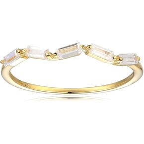 بلوسوم آند هيو ميني باجيت إيتيرنيتي باند | لا يسبب الحساسية مطلي بالذهب عيار 18 قيراط .925 | خاتم ذهب لذيذ | العنقودية تشيكوسلوفاكيا الرغيف الفرنسي التراص الدائري in Kuwait