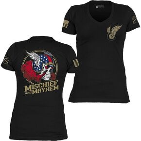 Grunt Style Mischief and Mayhem Women's V-Neck T-Shirt
