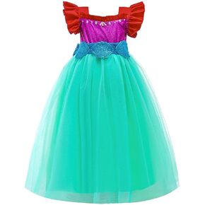 Dressy Daisy Princess Mermaid Costume Fancy Dress Up for Toddler Little Girls Halloween Birthday Party Outfits